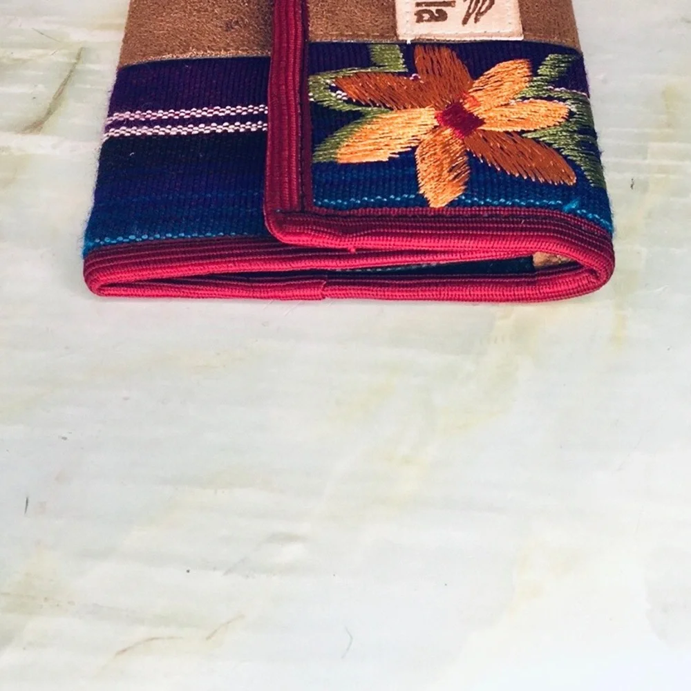 Guatemala Colorful Floral Embroidered Boho Wristlet Wallet